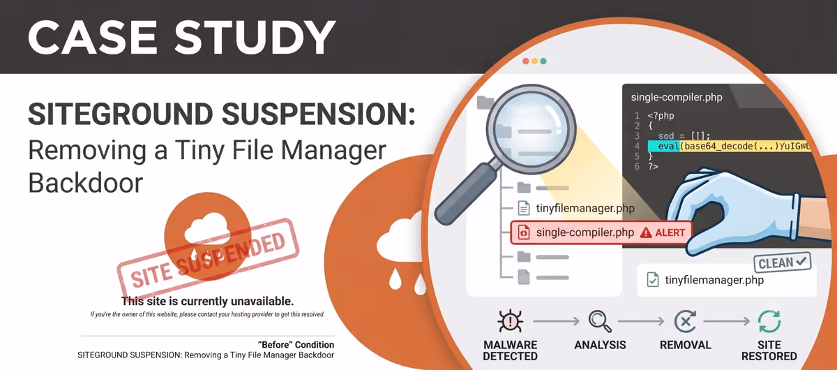 SiteGround Suspended a Client Site for Malware — Removing a Tiny File Manager Backdoor (single-compiler.php)