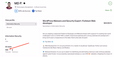 Upwork screenshot