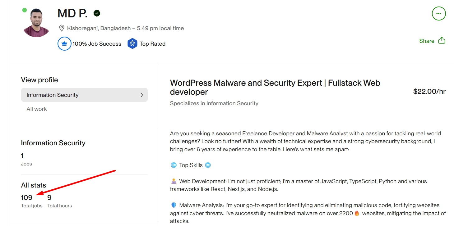 Upwork malware removal stats