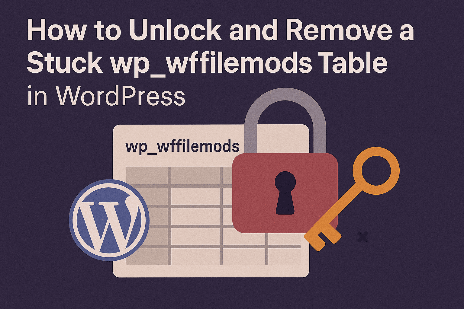 How to Unlock and Remove a Stuck wp_wffilemods Table in WordPress